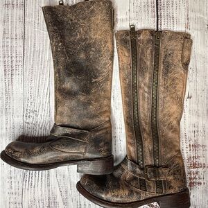 BED I STÜ COBBLER SERIES TANGO TEAK BOOTS U.S.A. Sz 7.5  Teak Brown Distressed